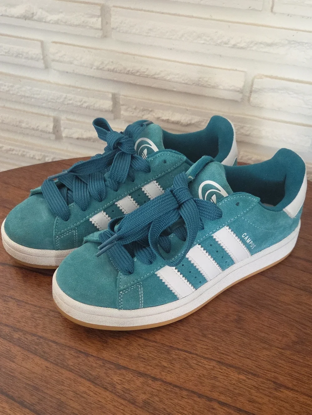 Adidas Campus 00s Teal Suede Sneaker with White Stripes